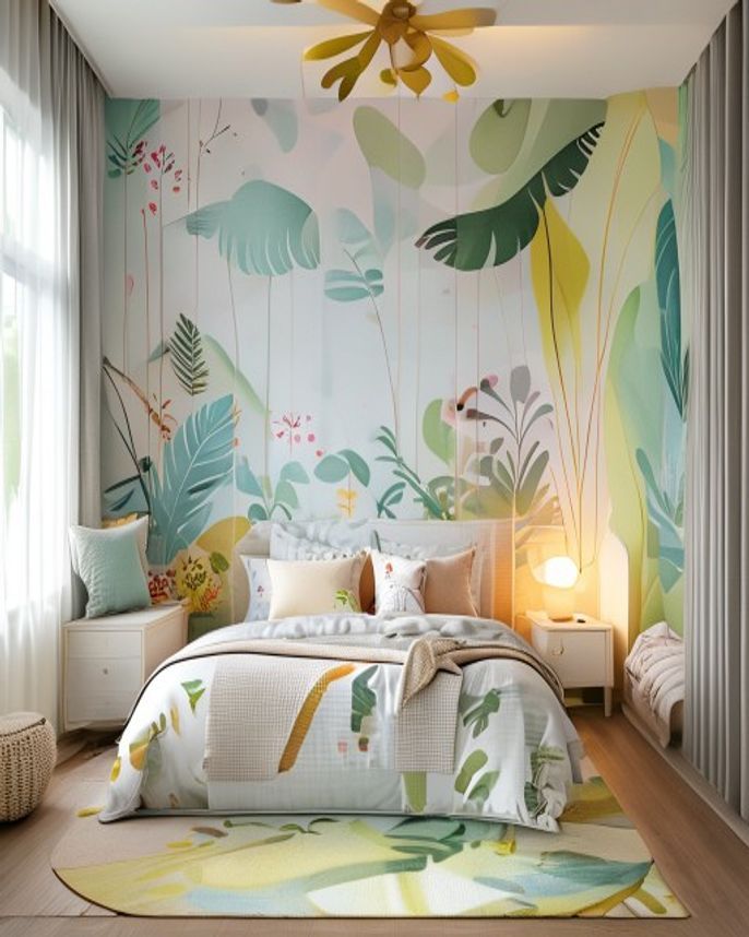 Kids' room custom mural wallpaper