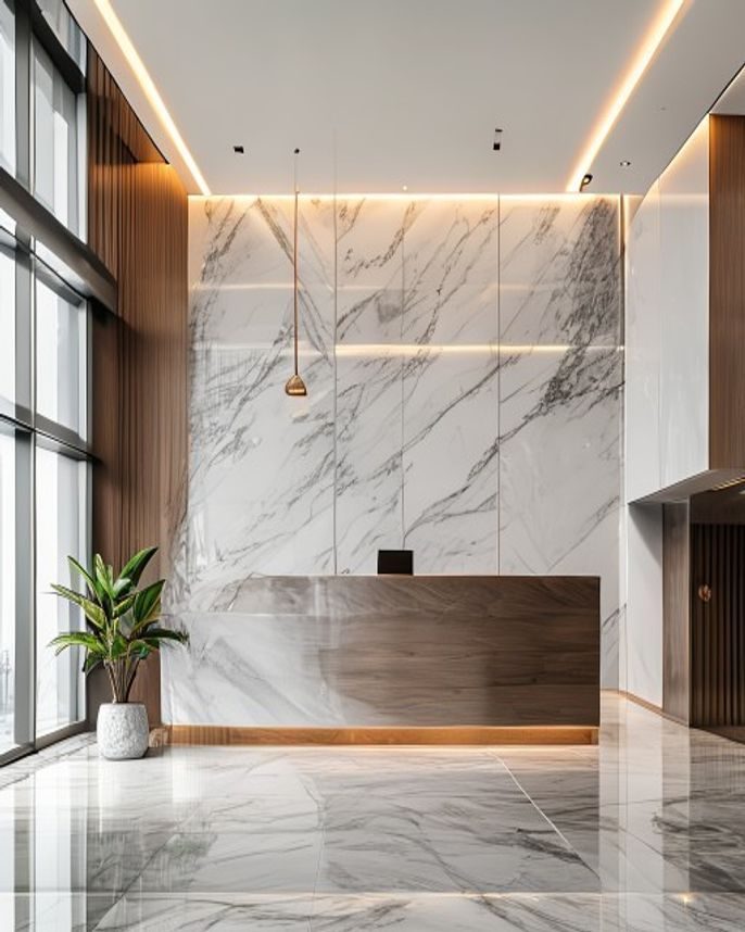Office marble-finish PVC wall panels